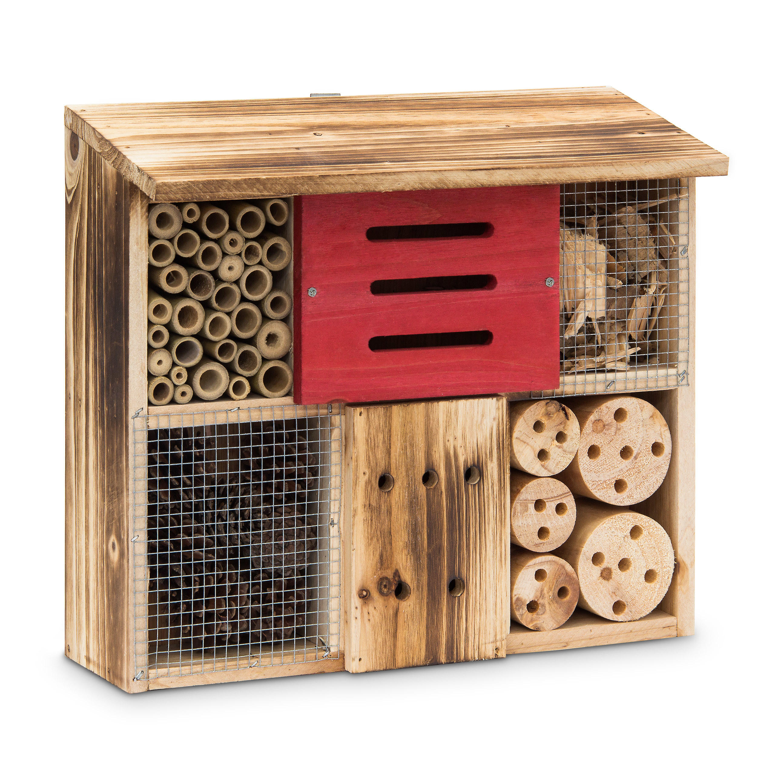 INSEKTENHOTEL - Hellbraun, Holz/Metall (33/29/13.5cm) - Relaxdays