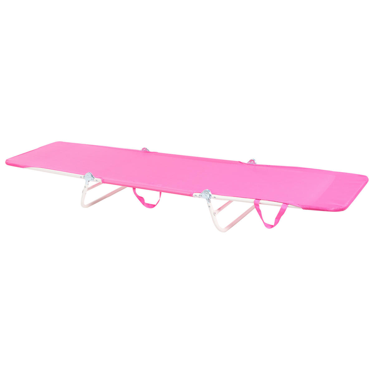SONNENLIEGE Rosa Kastoria - Pink/Weiß, Textil (52/20/185cm) - Beliani