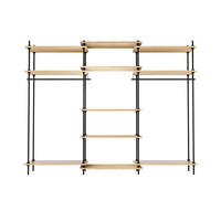 REGALSYSTEM mit 2 Kleiderschranken - Eiche San Remo, Metall (235/185/35cm) - AR Shelving