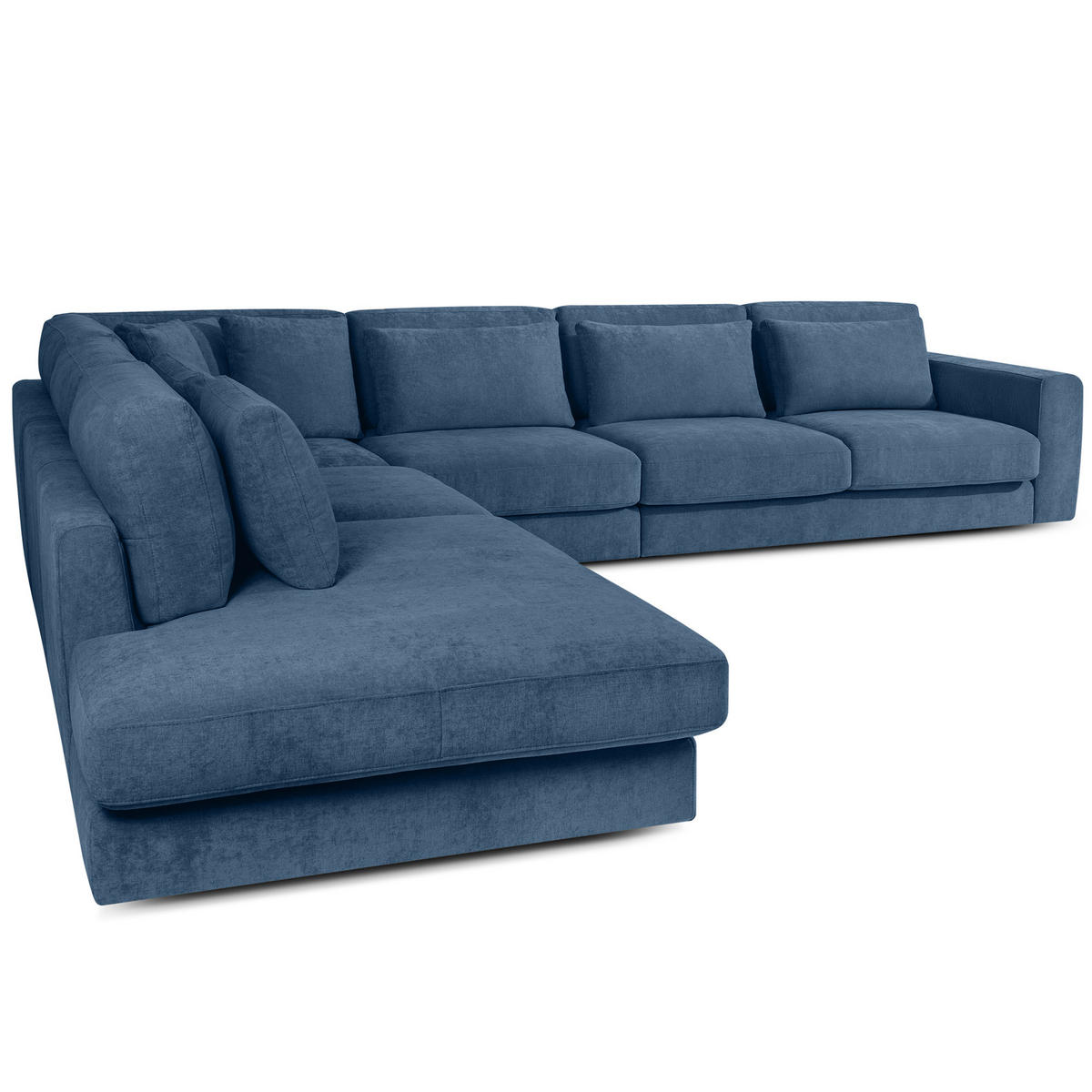ECKSOFA XL links VERUS - Dunkelblau, Holz/Holzwerkstoff (377/328cm) - KONSIMO®