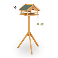 VOGELFUTTERHAUS - Hellbraun, Holz (62/120/55cm) - Relaxdays