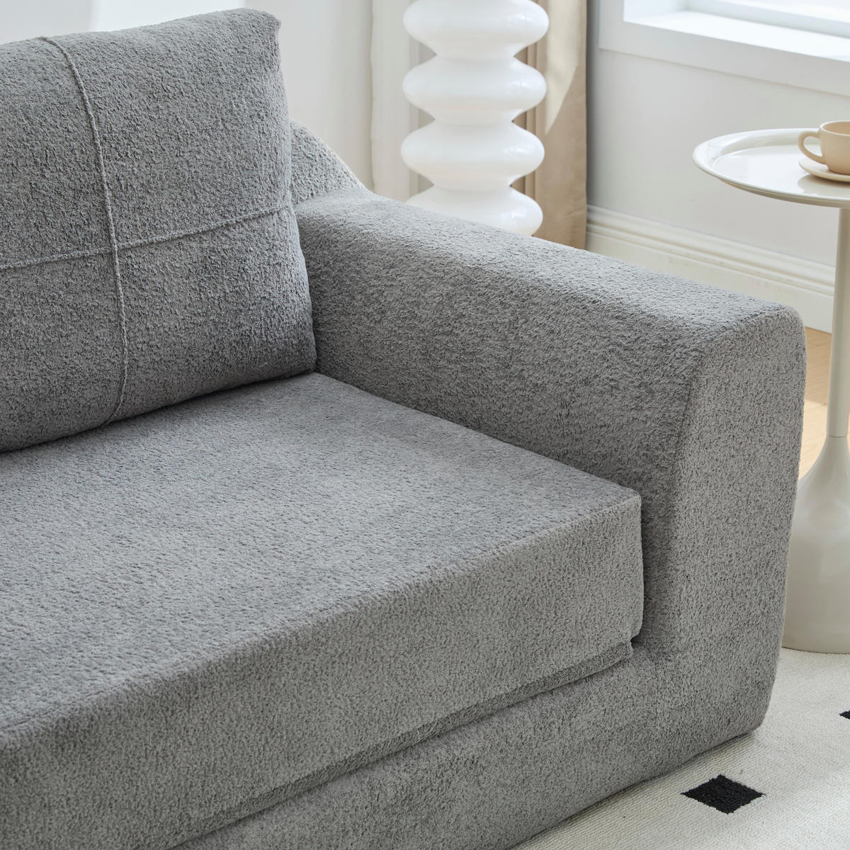 2-SITZER SCHLAFSOFA Samt Dunkelgrau klappbar mit Kissen - Dunkelgrau, Textil (179/61.5/95cm) - WISHDOR