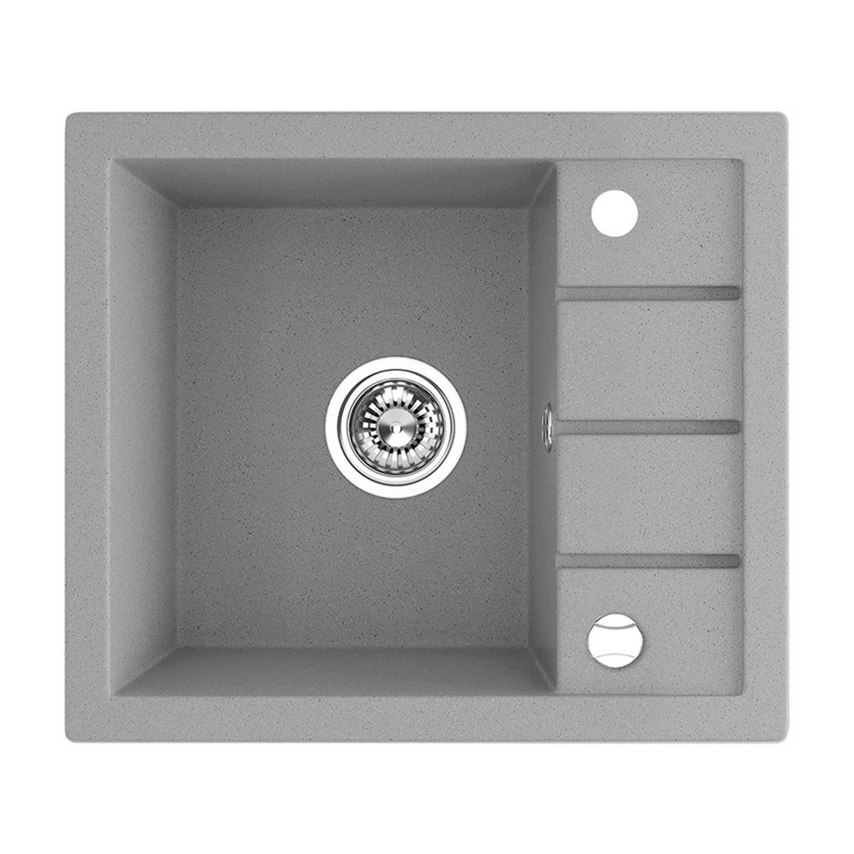 EINBAUSPÜLE Trzynastka Grau, Einzelbecken, 49,5/57/18,5 cm - Grau, Stein (49.5/18.5/57cm) - bad land