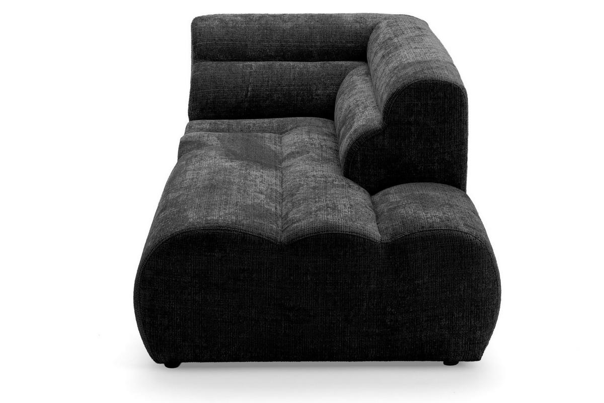 4-SITZER modulares Ecksofa VEER L Rechts, 283 x 190 cm, Chenille Webstoff Anthrazit - Anthrazit/Schwarz, Holz/Kunststoff (190/283cm) - Muffo