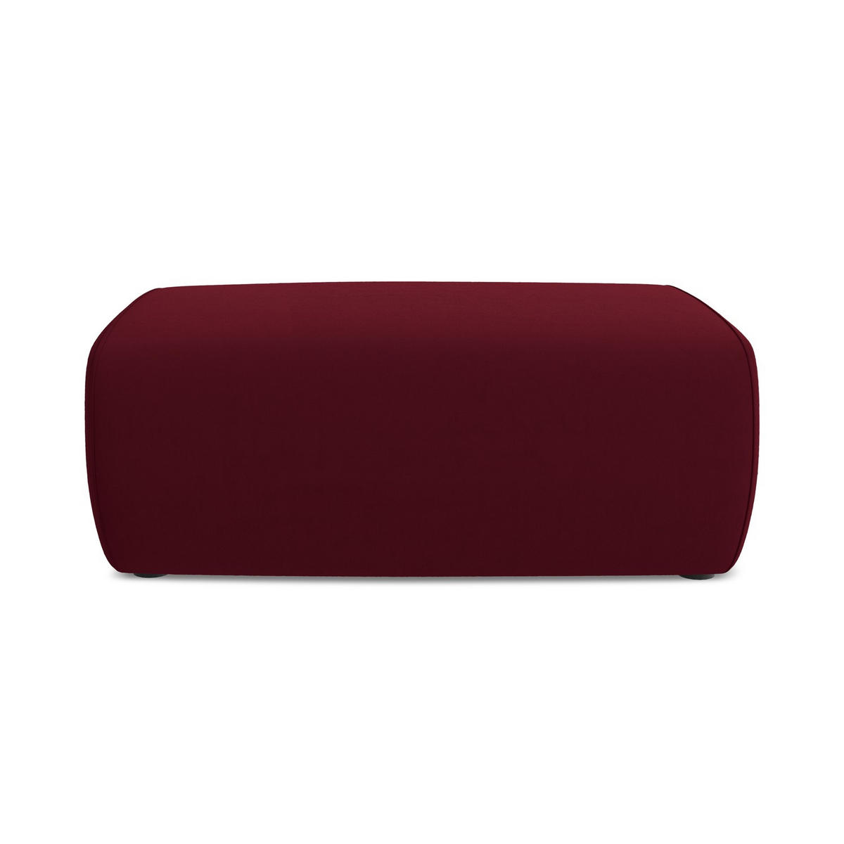 POUF Samt Stoff Rot - Bordeaux/Rot, Kunststoff/Textil (102/40/62cm) - LaMiaSofa