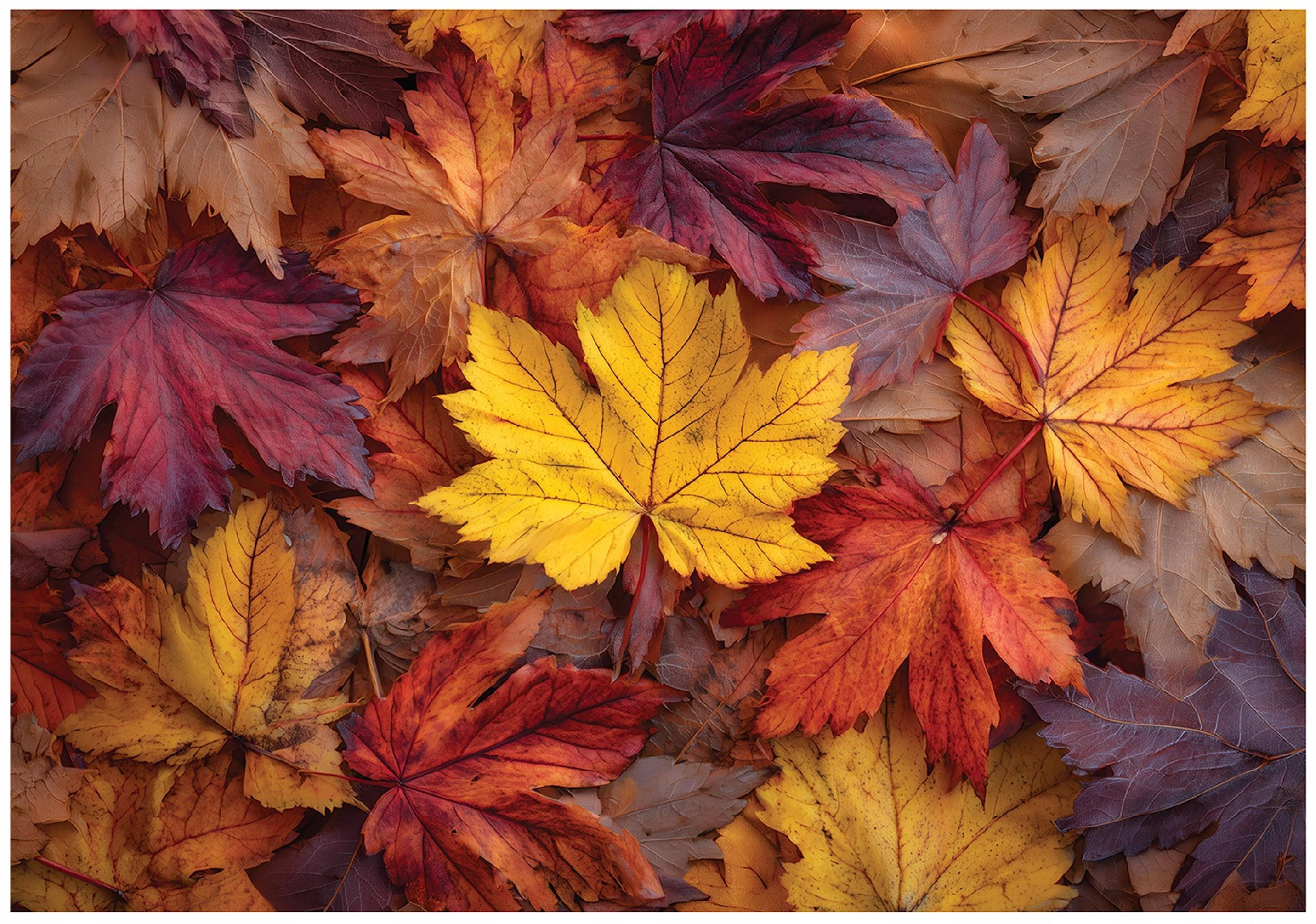 FOTOTAPETE Blätter Natur Bunt 150x105 cm - Multicolor, Papier (150/105cm) - Wallarena