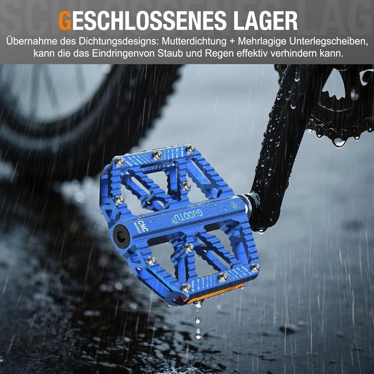 FAHRRADPEDALE Aluminium Blau mit Reflektoren - Blau, Metall (10/1.5/12cm)