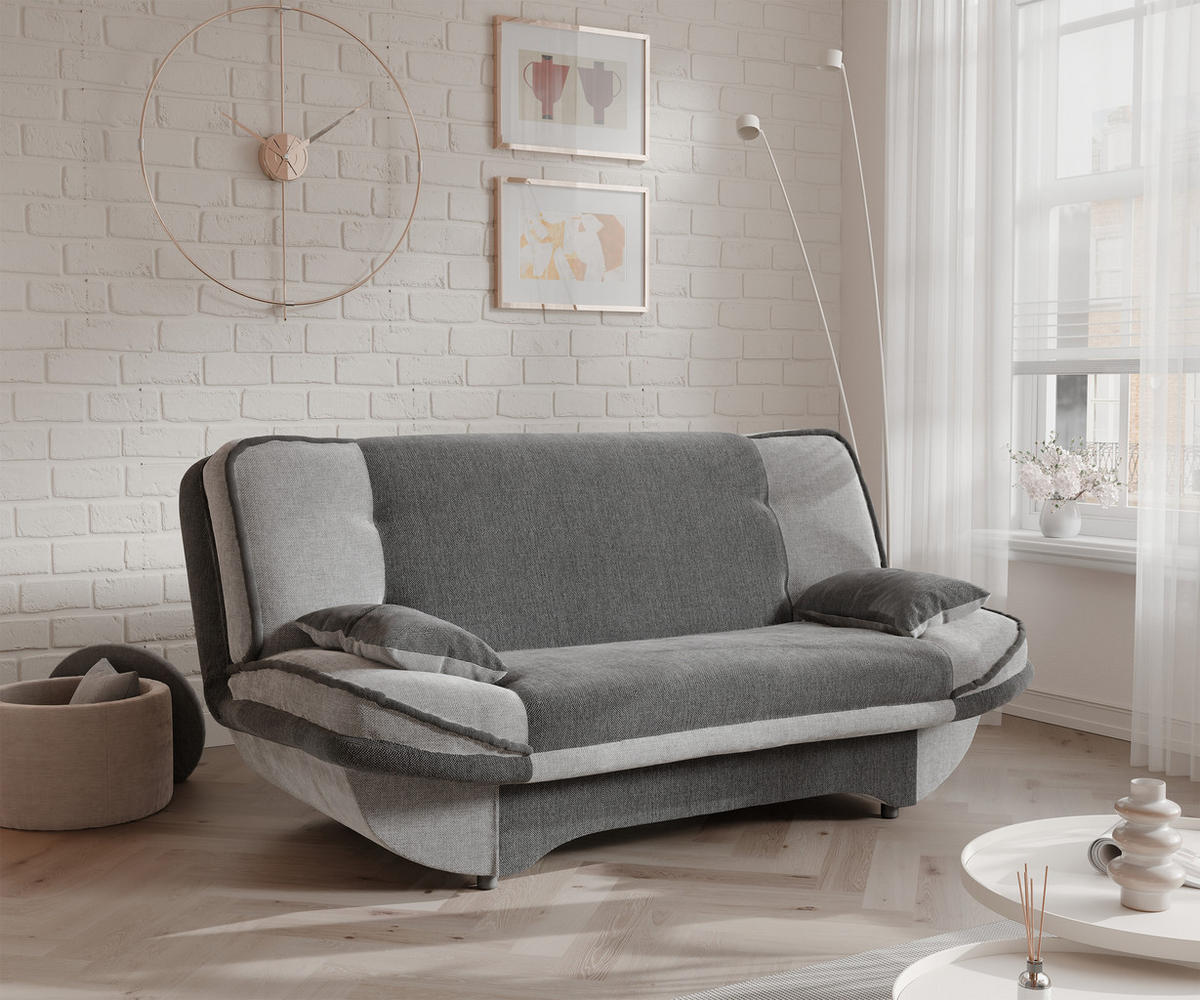 SCHLAFSOFA ORLIN mit Bettkasten Hellgrau/Dunkelgrau - Hellgrau, Holzwerkstoff/Kunststoff (200/85/90cm) - Idohome