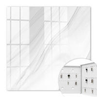 SCHLÜSSELBOX Weiß 30x30 cm – Türöffnung nach rechts - Wellen der Eleganz - Weiß, Metall (30/30/5cm) - TULUP