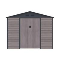 SCHREBERGARTENHAUS - 267 cm x 181 cm - metall - anthrazitgrau, naturfarben dunkel Adelmo - Grau, Metall (267/221/181cm) - Vente-Unique
