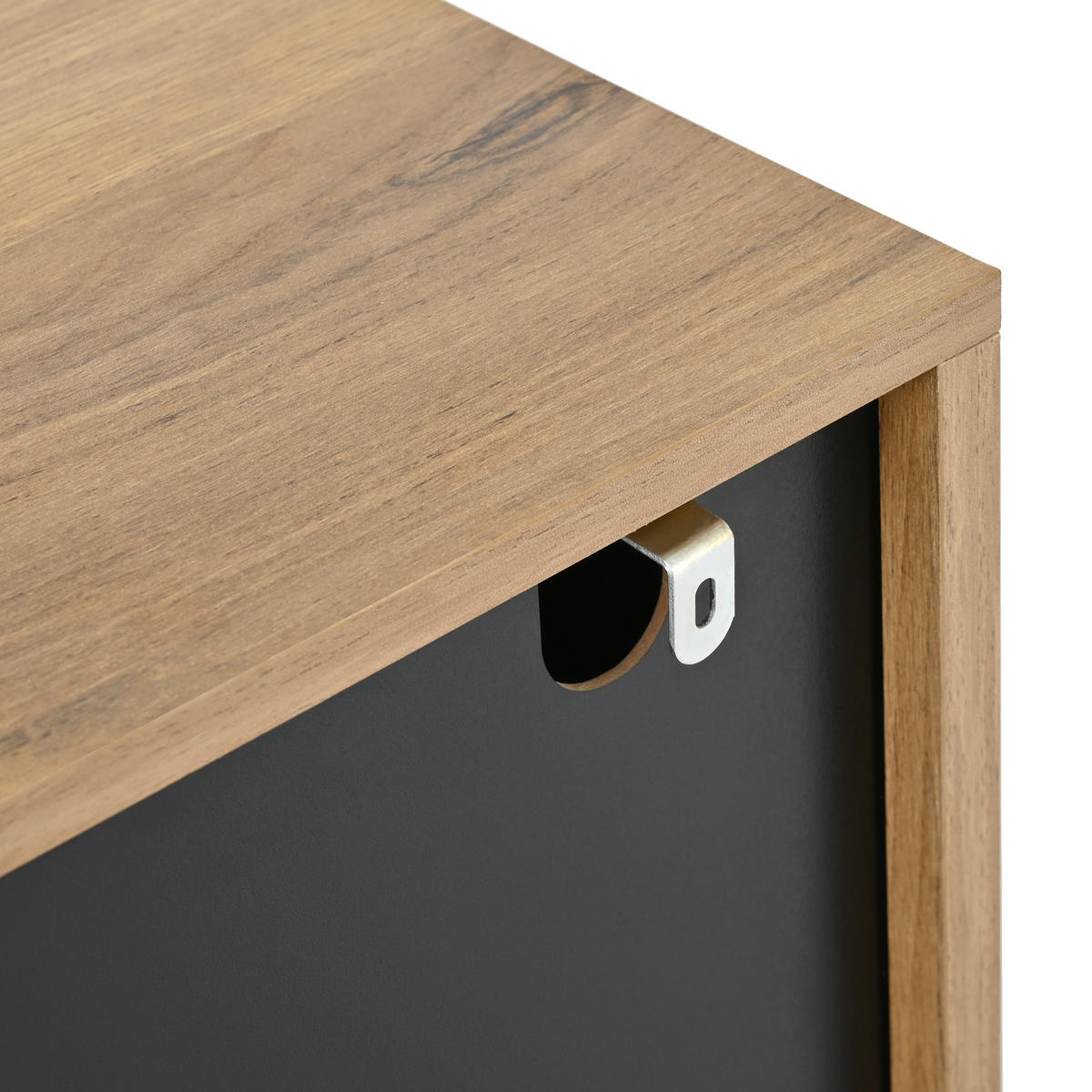SCHUHSCHRANK Schwarz-Natur 80/24/95,5 cm - Naturfarben, Holzwerkstoff (80/95.5/24cm) - PANGIVO