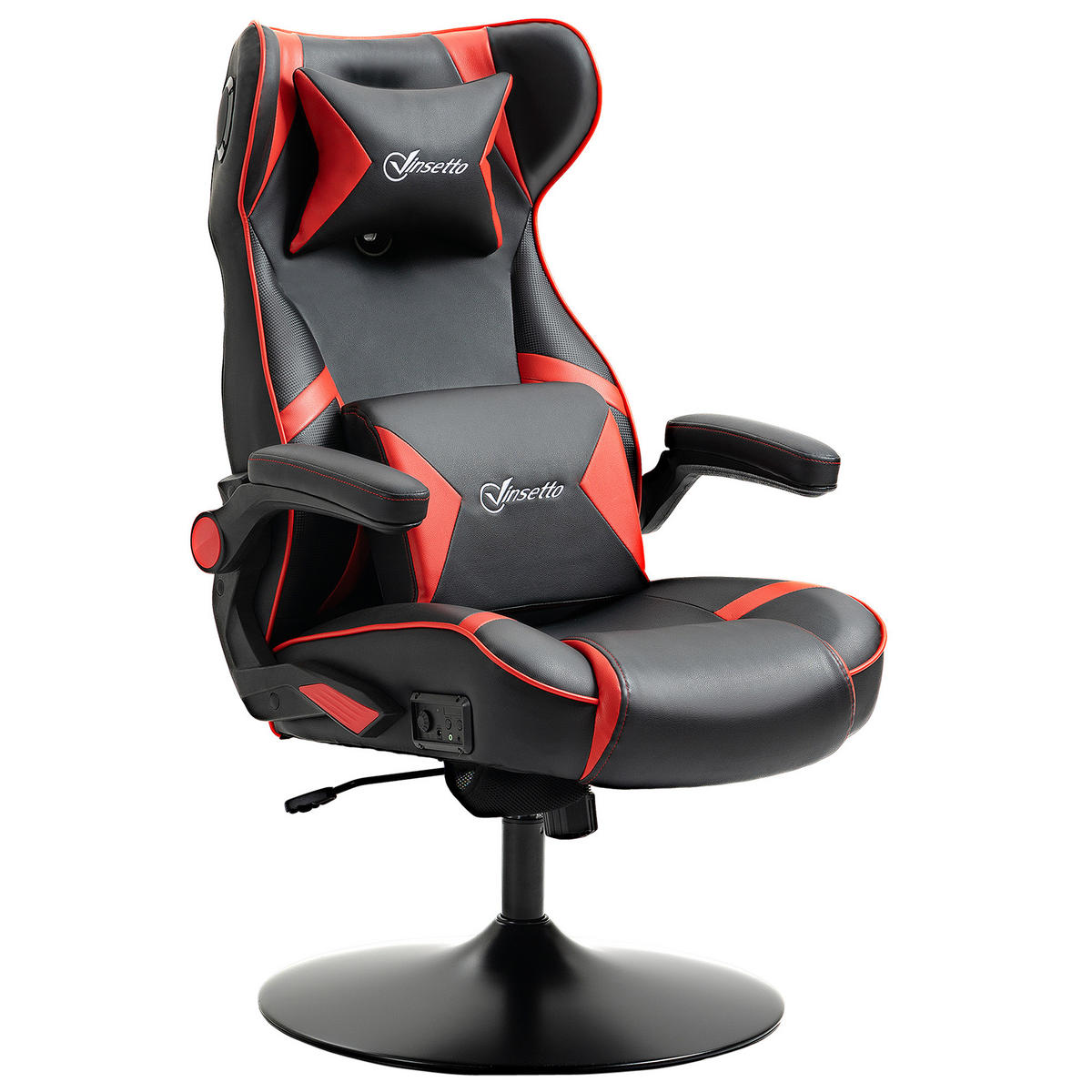 GAMINGSESSEL DE-05121 Mit Bluetooth-Lautsprechern & neigbarer Lehne Schwarz/Rot - Rot/Schwarz, Metall (73/118/69cm) - ComfortXL