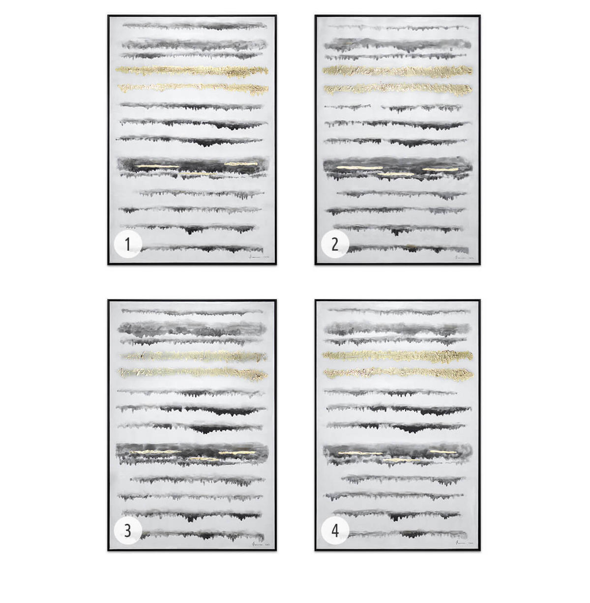 ACRYLBILD HANDGEMALT Weiß 83/123 cm - Schwarz/Grau, Textil (82.5/122.5cm) - KUNSTLOFT