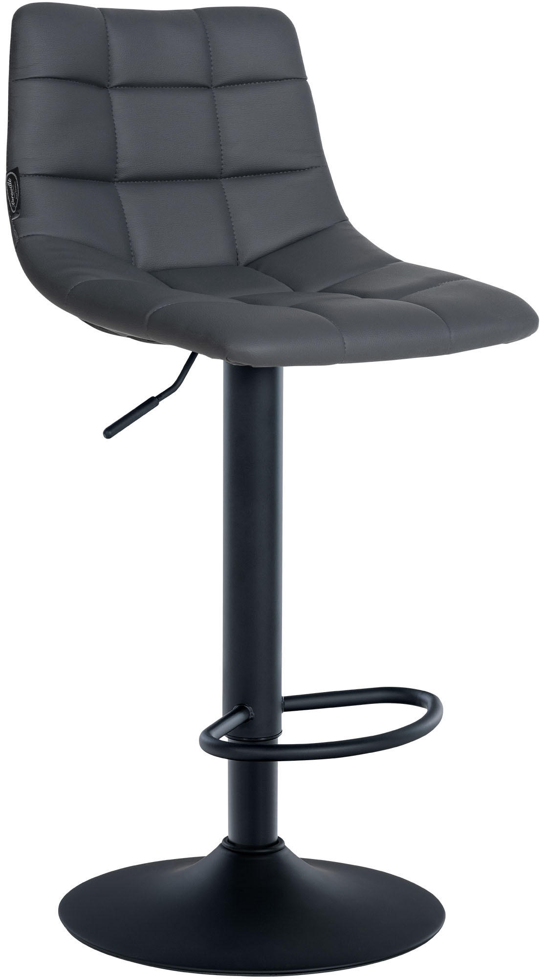 BARHOCKER Lederlook grau - Schwarz/Grau, Textil/Metall (43/87/46.5cm) - CLP