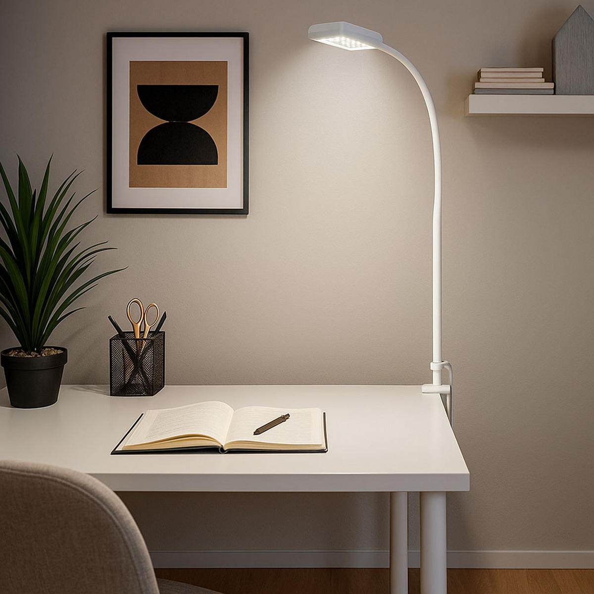 LED KLEMMLEUCHTE Weiß Flexibel verstellbar - Weiß, Metall (2.5/23/80.5cm) - Briloner