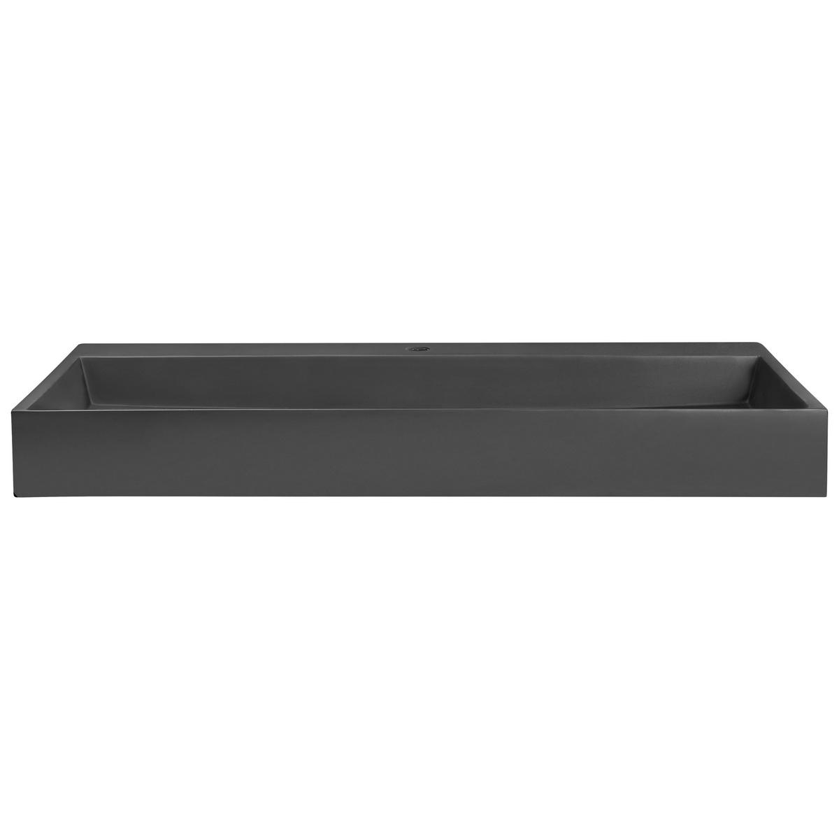 HÄNGEWASCHBECKEN Schwarz 100/46 cm Mineralguss Quenko - Schwarz, Naturmaterialien (100/12/46cm) - Beliani