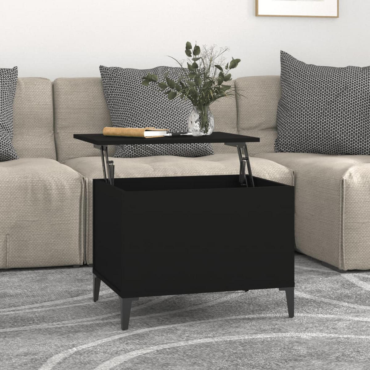 COUCHTISCH Schwarz 60x44,5x45 cm Holzwerkstoff - Schwarz, Holzwerkstoff (60/44.5/45cm) - furnicato