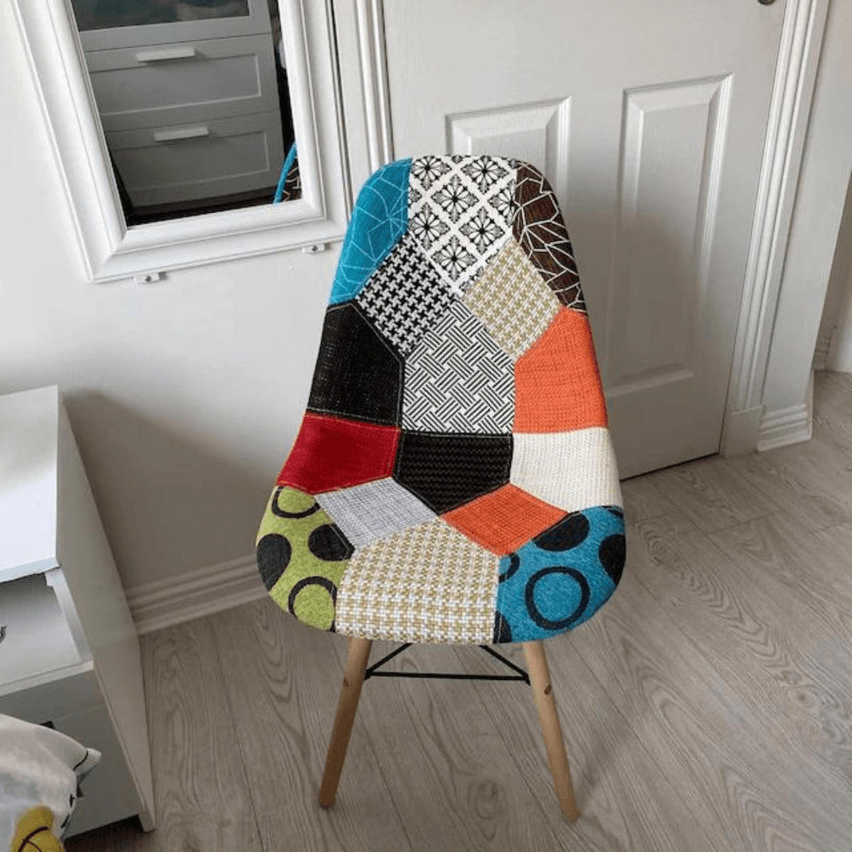 STUHL Stoff Mehrfarbig - Multicolor, Holz (47/82/47cm) - Life Interiors