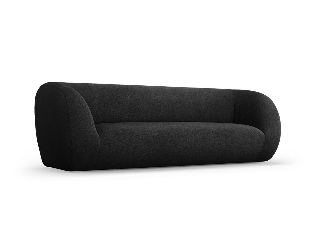 SOFA Essen aus Boucle schwarz 3 Sitzplätze - Schwarz, Textil (95/86/230cm) - Cosmopolitan Design