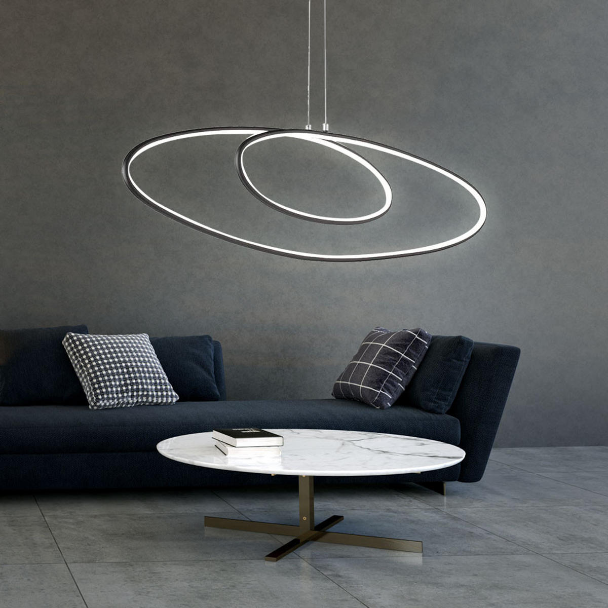 LED HÄNGELEUCHTE Metall Schwarz - Schwarz, Metall (113.5/28/150cm) - Wofi