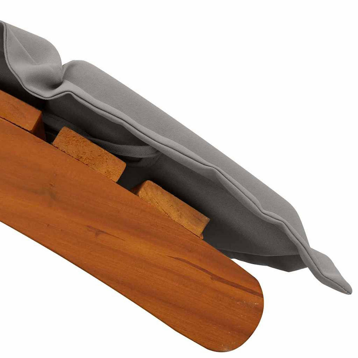 SONNENLIEGE Mit Kissen 2 Pcs Grau Massivholz Akazie - Grau, Holz (184/64/55cm) - vidaXL