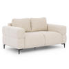2-SITZER-SOFA Cardea in Bubble-Optik aus weichem Hellbeige Strukturstoff mit hohem Sitzkomfort - Beige/Schwarz, Holz/Textil (154/80/97cm) - S-Style Möbel