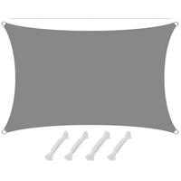 UV-SONNENSEGEL 1/2 m, Rechteckig, Wasserdicht, Grau - Grau, Kunststoff (100/200cm) - Amanka