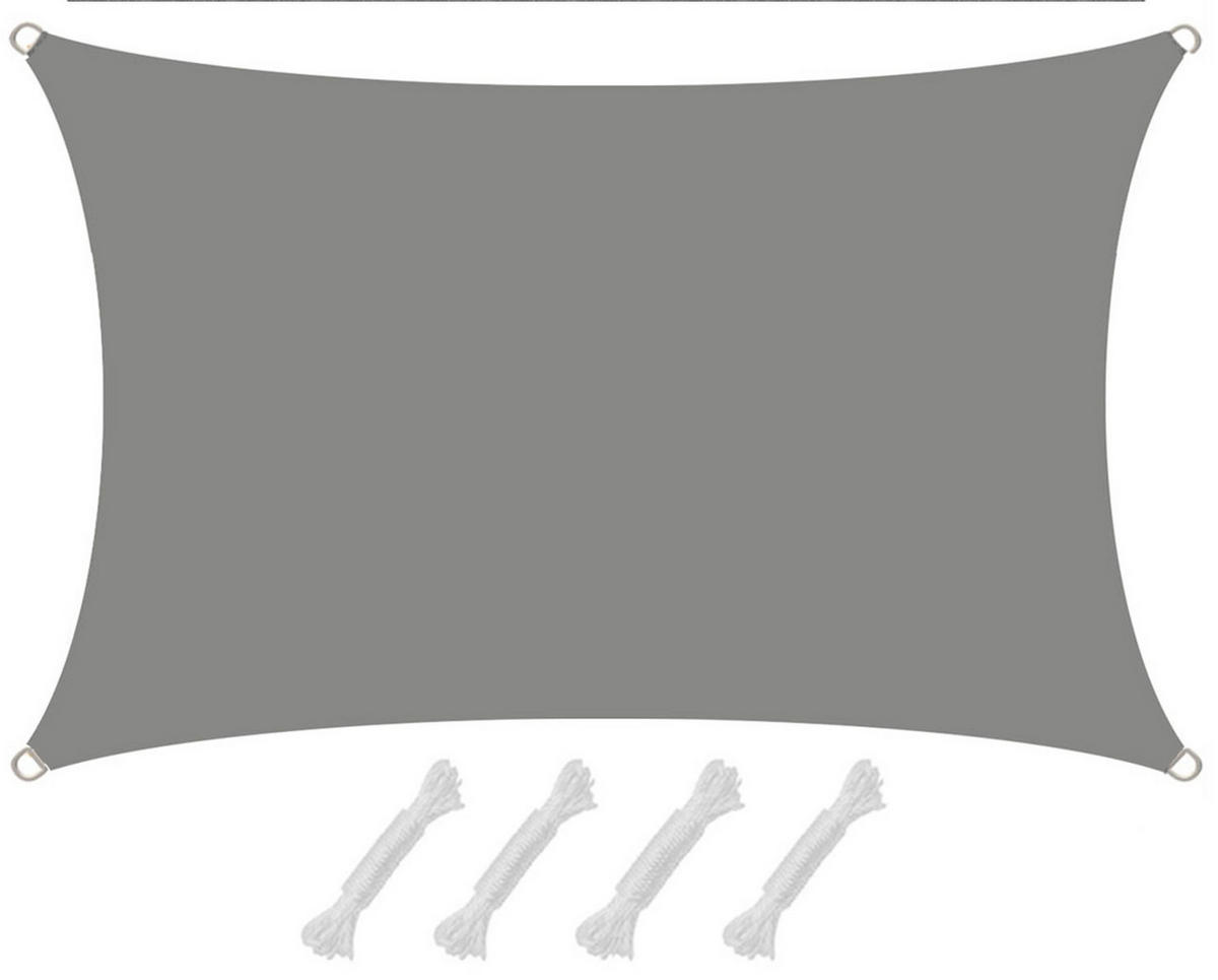 UV-SONNENSEGEL 1/2 m, Rechteckig, Wasserdicht, Grau - Grau, Kunststoff (100/200cm) - Amanka