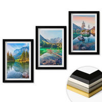 WANDBILDER 3er-Set - 20x30 cm Schwarzer Rahmen - Naturlandschaft der Bergseen - Schwarz, Kunststoff (20/30cm) - ArtPrintCave