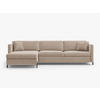 ECKSOFA ausklappbar links Gloria aus Samt beige 4 Sitzplätze - Beige, Textil (260/170cm) - Micadoni