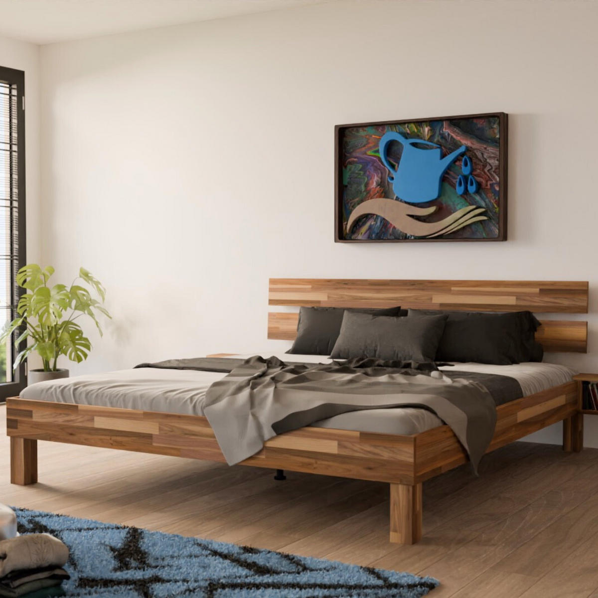 MASSIVHOLZBETT 180/200 cm aus Nussbaum - Braun, Holz (180/200cm) - MeinMassivholz