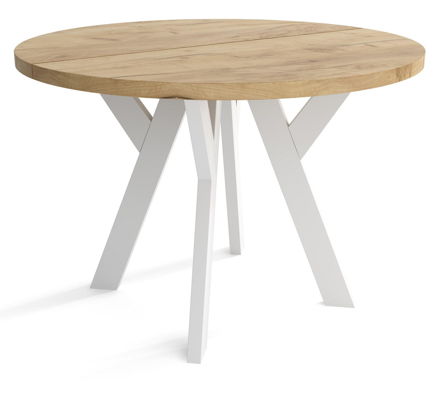 TISCH Weiß Craft Gold Rund 90 cm - Multicolor/Weiß, Holzwerkstoff (90/90/76cm) - Sepro Meble