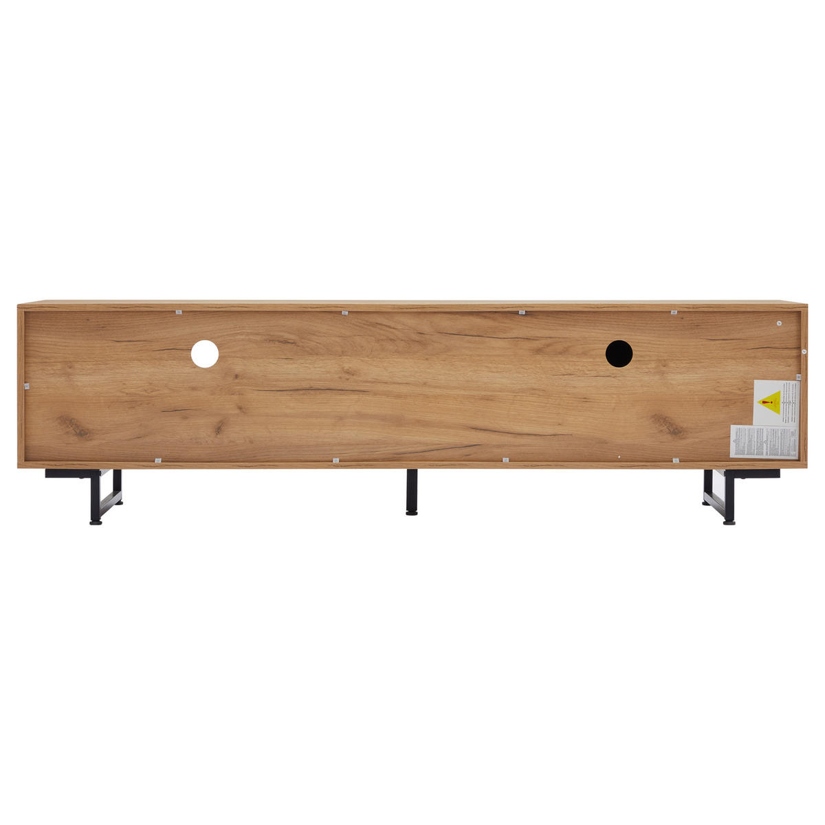 TV-LOWBOARD aus Spanplatte 173x38x48 cm Holzfarben mit Stauraum, Kabeldurchlass und offenen Fächern - Naturfarben, Holzwerkstoff (173/48/38cm) - Modfu