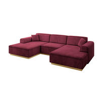 WOHNLANDSCHAFT IREA-U1-v2 - 297x165x81 cm Bordeauxrot - Bordeaux, Holzwerkstoff/Textil (297/81/165cm) - ALTDECOR