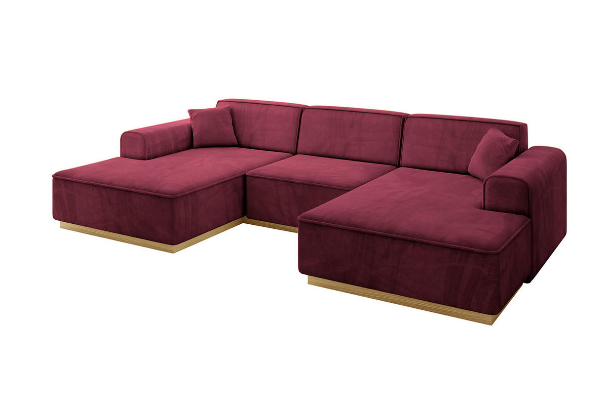 WOHNLANDSCHAFT IREA-U1-v2 - 297x165x81 cm Bordeauxrot - Bordeaux, Holzwerkstoff/Textil (297/81/165cm) - ALTDECOR