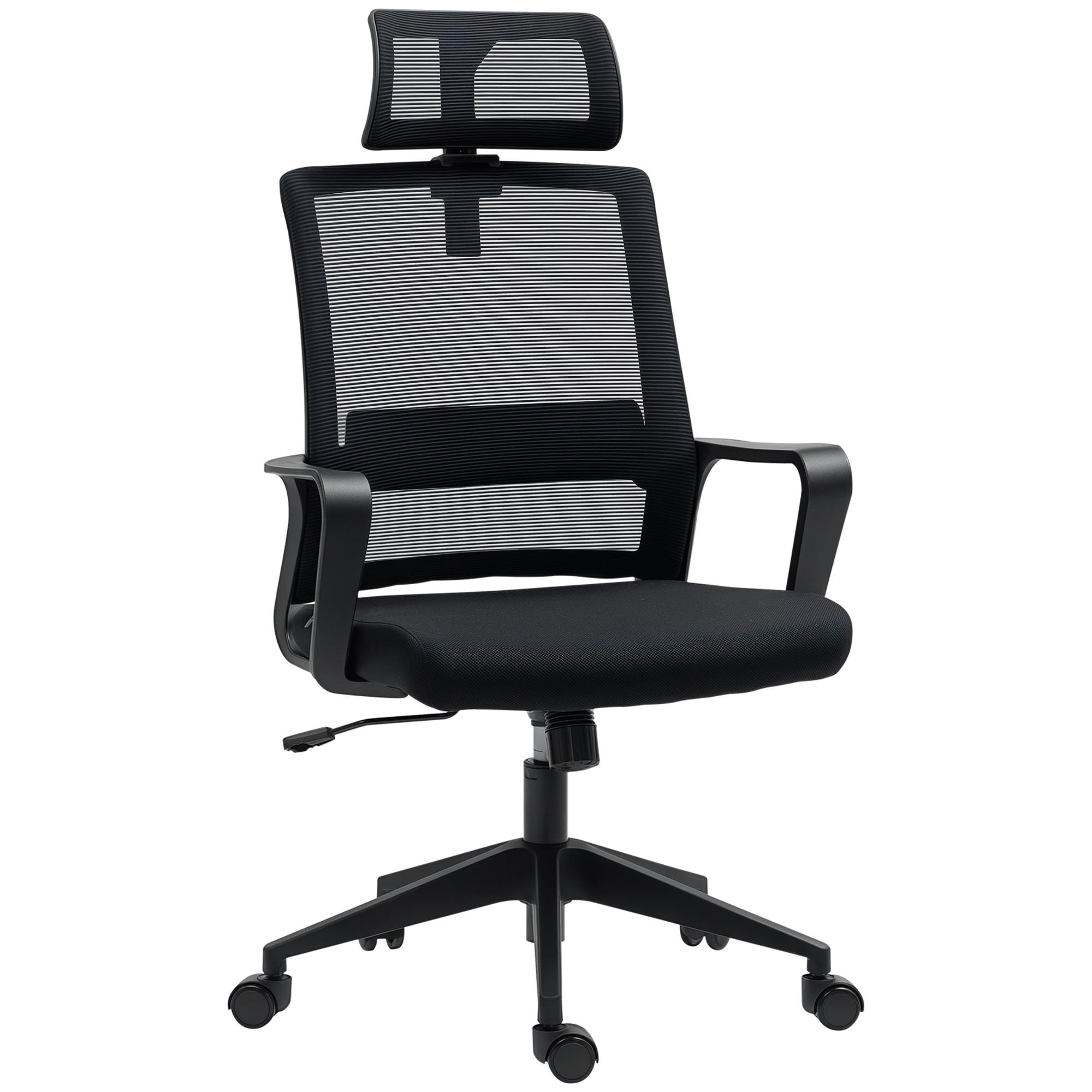 BÜROSTUHL Verstellbar Kopfstütze, Schwarz - Schwarz, Textil (60/112/64cm) - HOMCOM