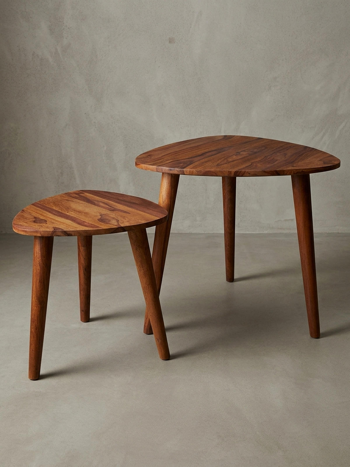 BEISTELLTISCH Set – 2-teilig Massivholz rustikal Landhausstil - Braun, Holz (60/60/54cm) - KADIMA DESIGN