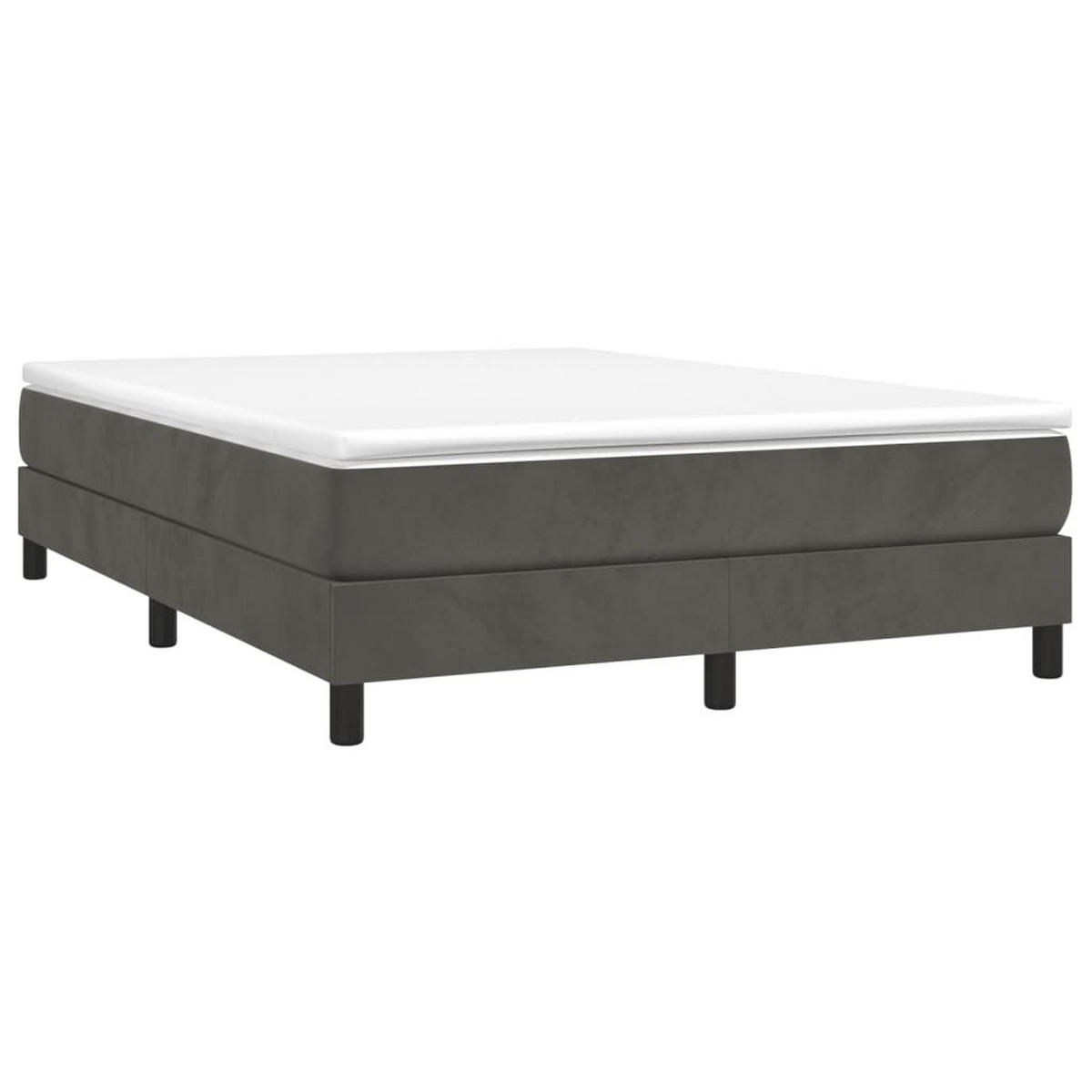 BETTGESTELL Dunkelgrau 140/200 Cm Samt - Grau, Holzwerkstoff (140/200cm) - vidaXL