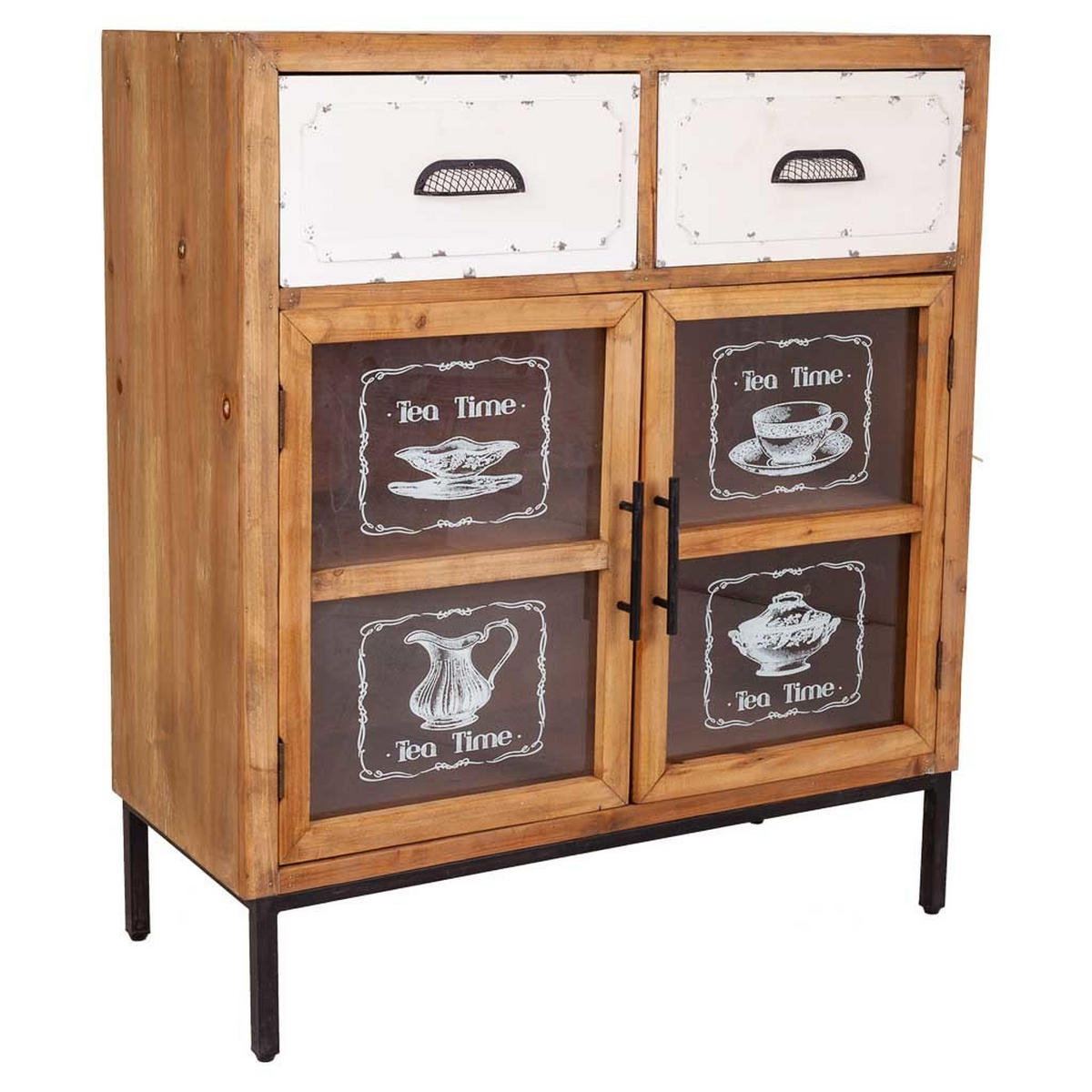 SIDEBOARD aus Holz und Metall 80x37x91 cm - Multicolor, Holz (80/91/36.5cm) - Wanderlust