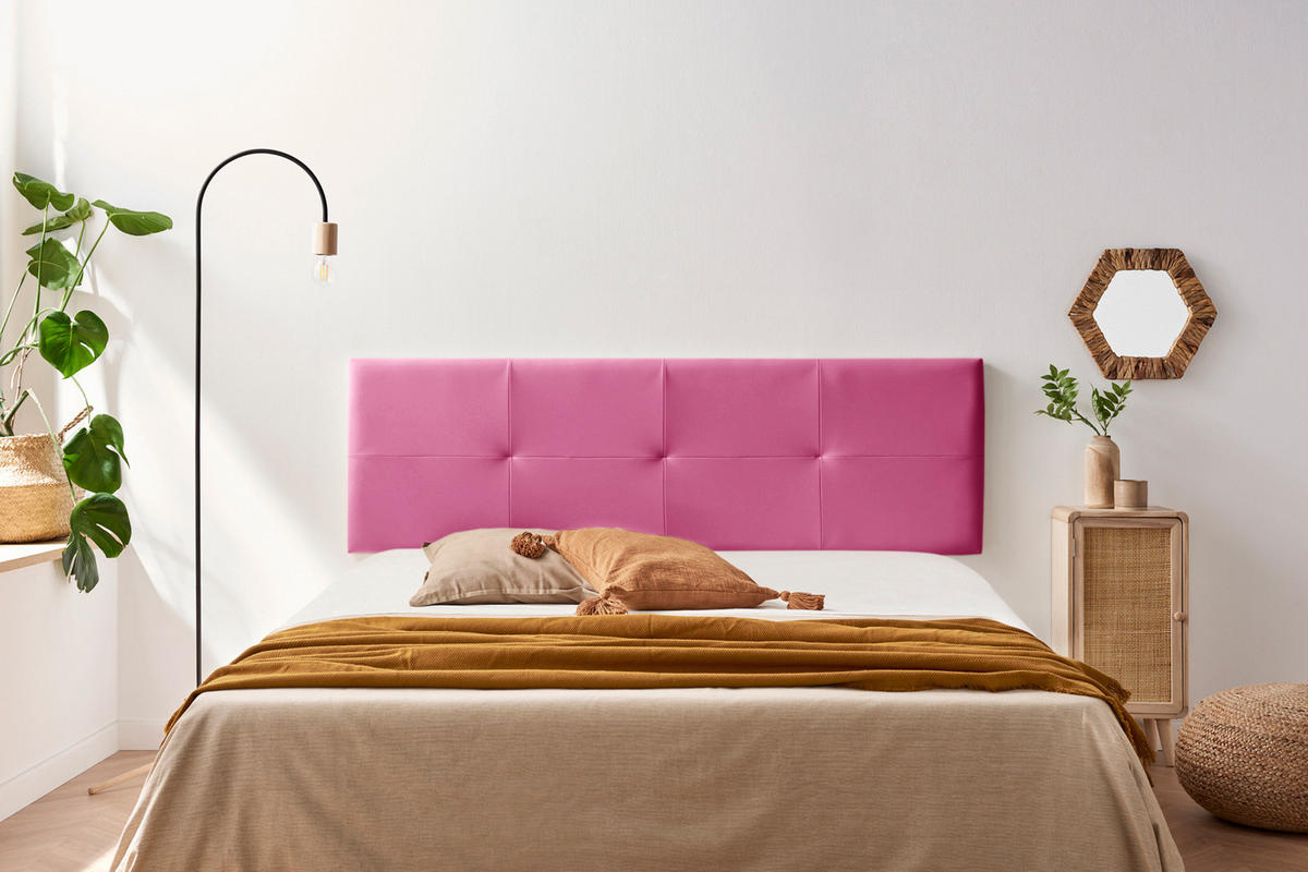 KOPFTEIL gepolstert ALTEA Kunstleder 170x50x5 cm - Rosa - Moonia - Pink, Holz (170/5/50cm)