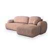 ECKSOFA MODENZA N R-S Rosa Boucle-Stoff mit Schlaffunktion - Rosa, Holz (266/148cm) - MASSENO