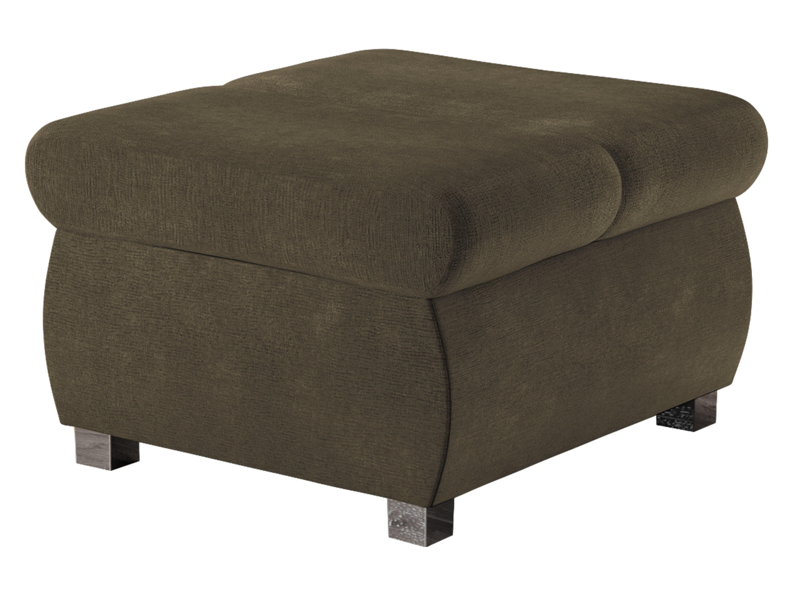 POLSTERHOCKER Bangkok Klein - Silberfarben/Braun, Holz/Kunststoff (60/39/60cm) - MIRJAN24