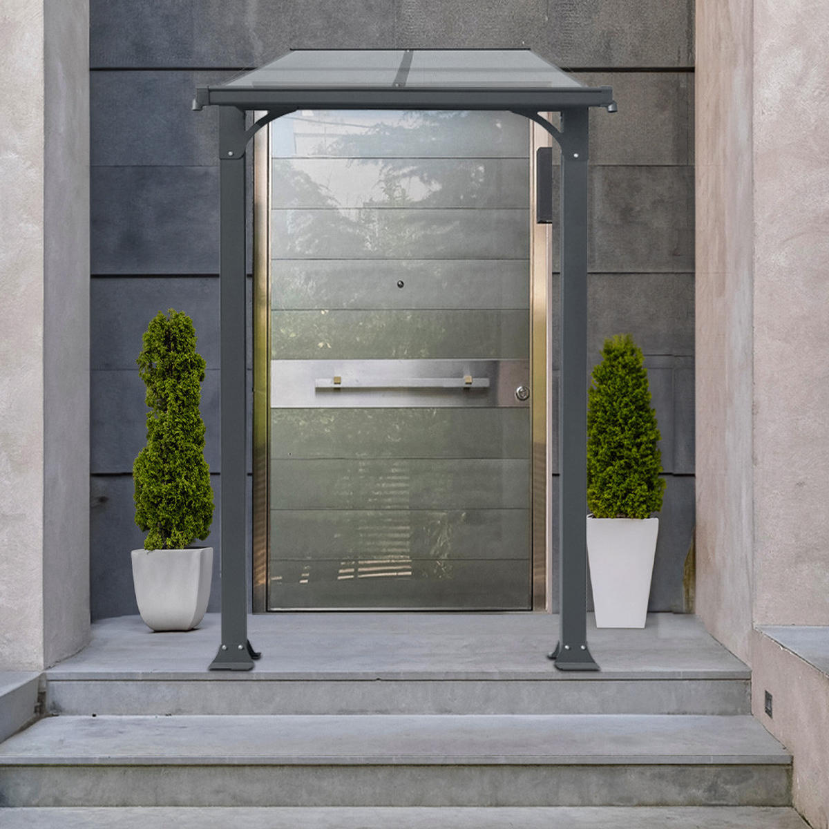 HAUSTÜRVORDACH CUBIS S - S - Anthrazit, Metall (150/258/150cm) - Home Deluxe