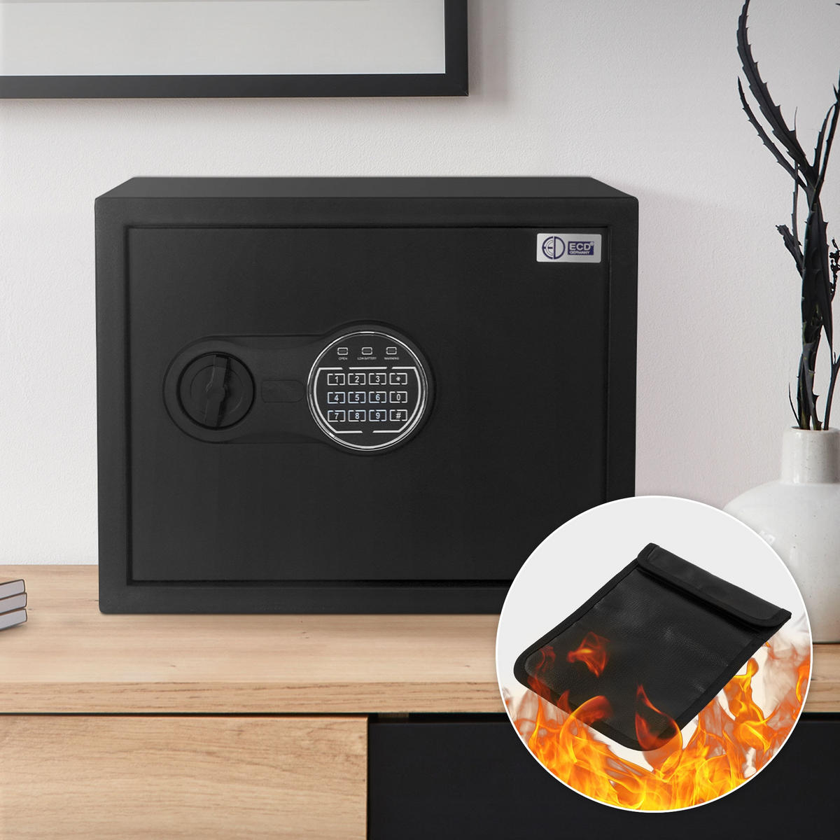 TRESOR 27L - Schwarz, Metall (30/29.5/38cm) - ECD-Germany