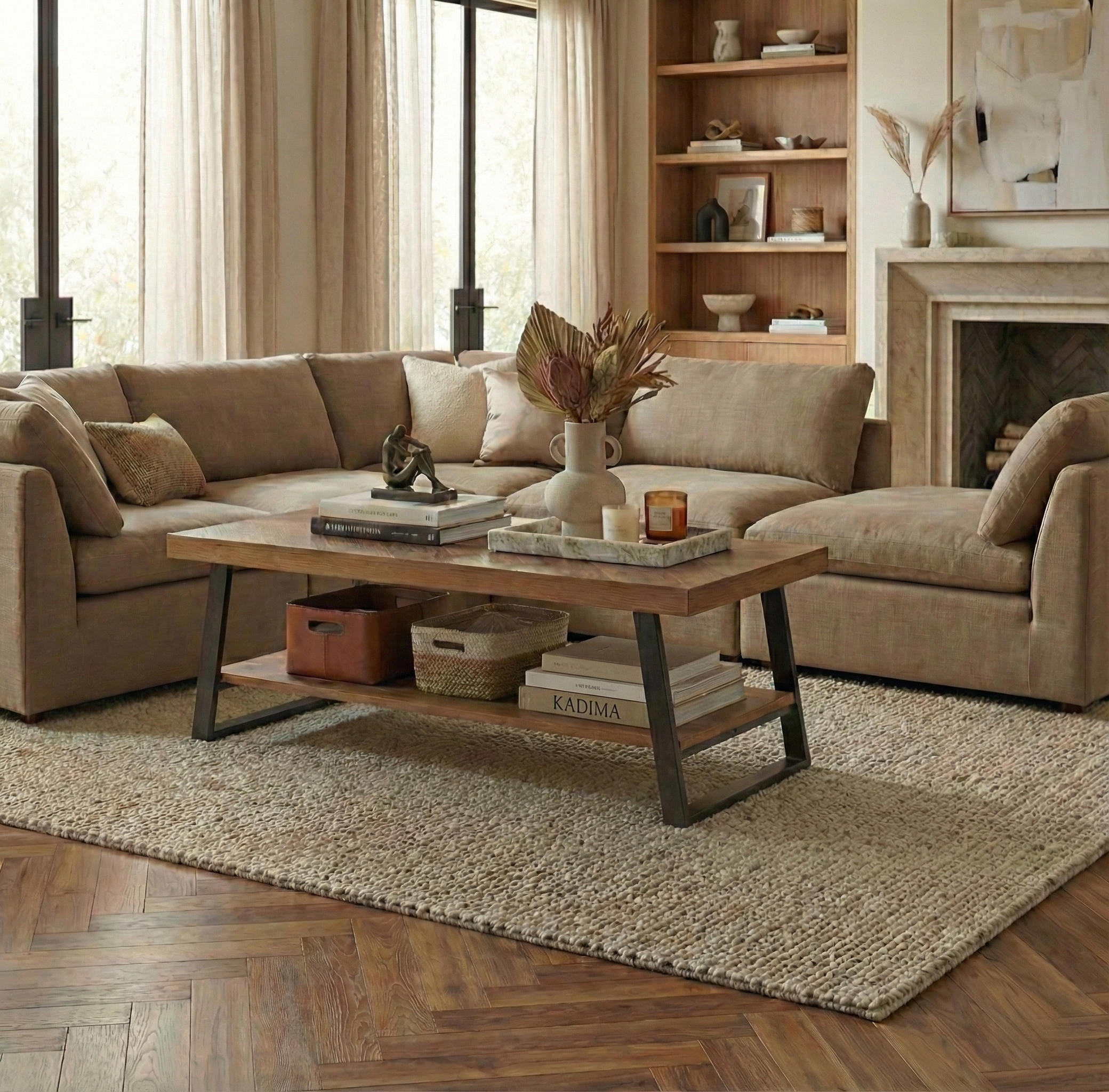 Thumbnail - Kadima Design Couchtisch, Braun, Holz, Rechteckig,Rechteckig, Kufe, 100x41x40 cm, Wohnzimmer, Wohnzimmertische, Couchtis...