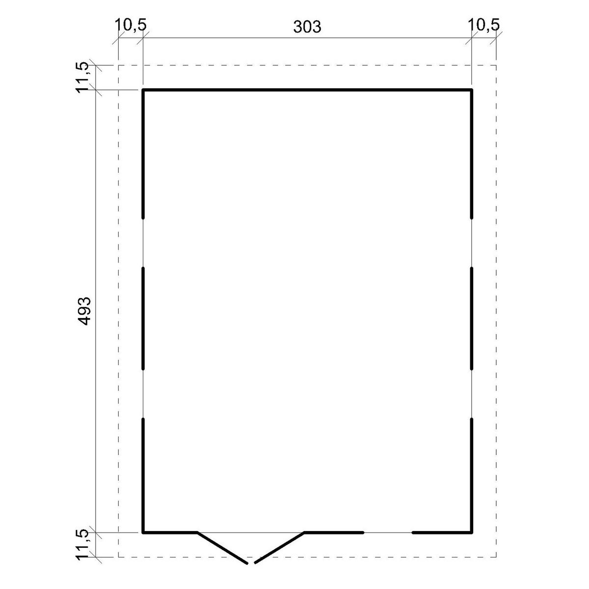HOLZ-GARTENHAUS - H226x516x324 cm/15 m² - M337 - Beige, Holz (324/226/493cm) - Timbela