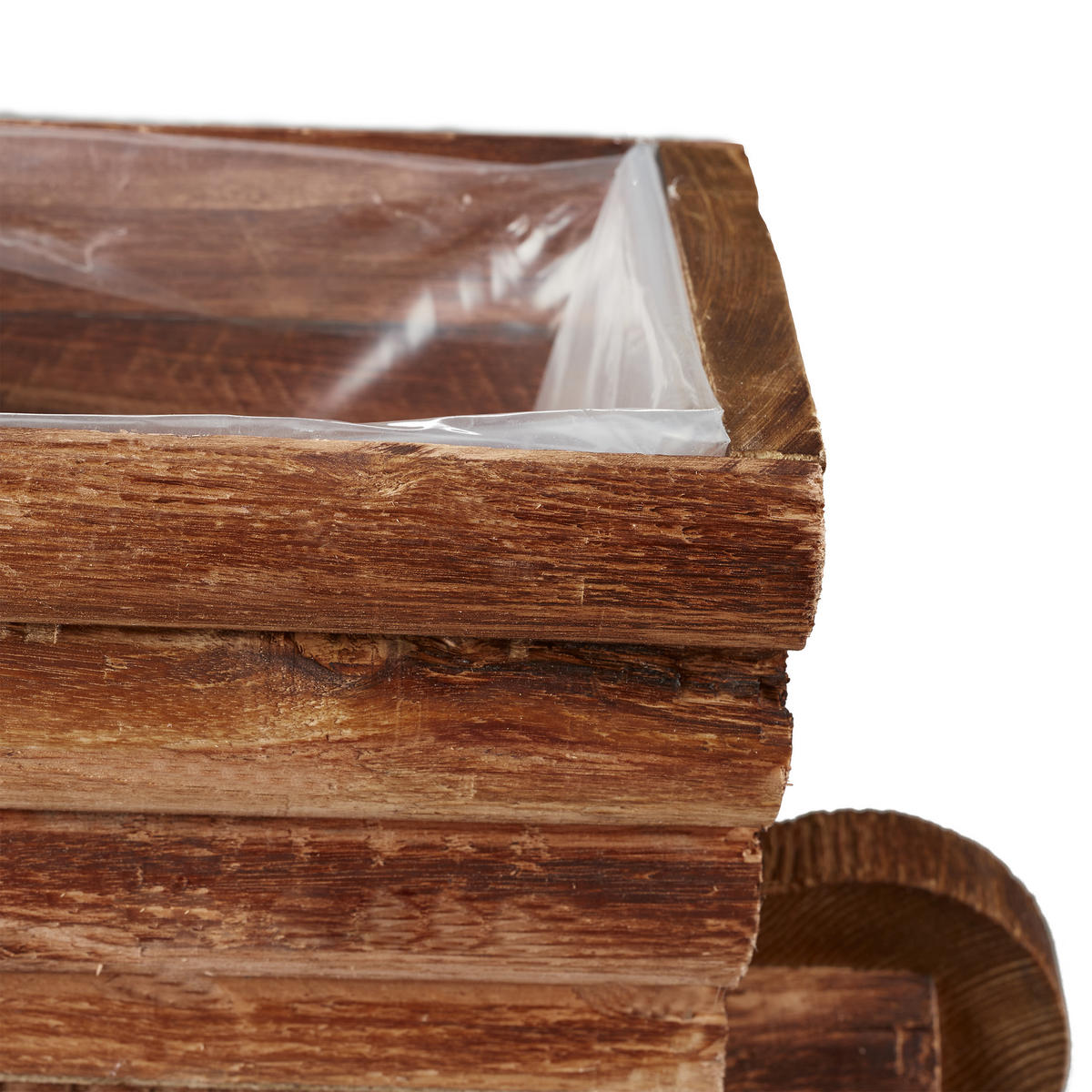 2XPFLANZSCHUBKARRE - Hellbraun, Holz/Kunststoff (26/12.5/12cm) - Relaxdays