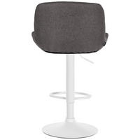 BARHOCKER 2er Set Salomon Weiß Stoff dunkelgrau - Dunkelgrau/Weiß, Textil/Metall (50/106/52cm) - TPFLiving