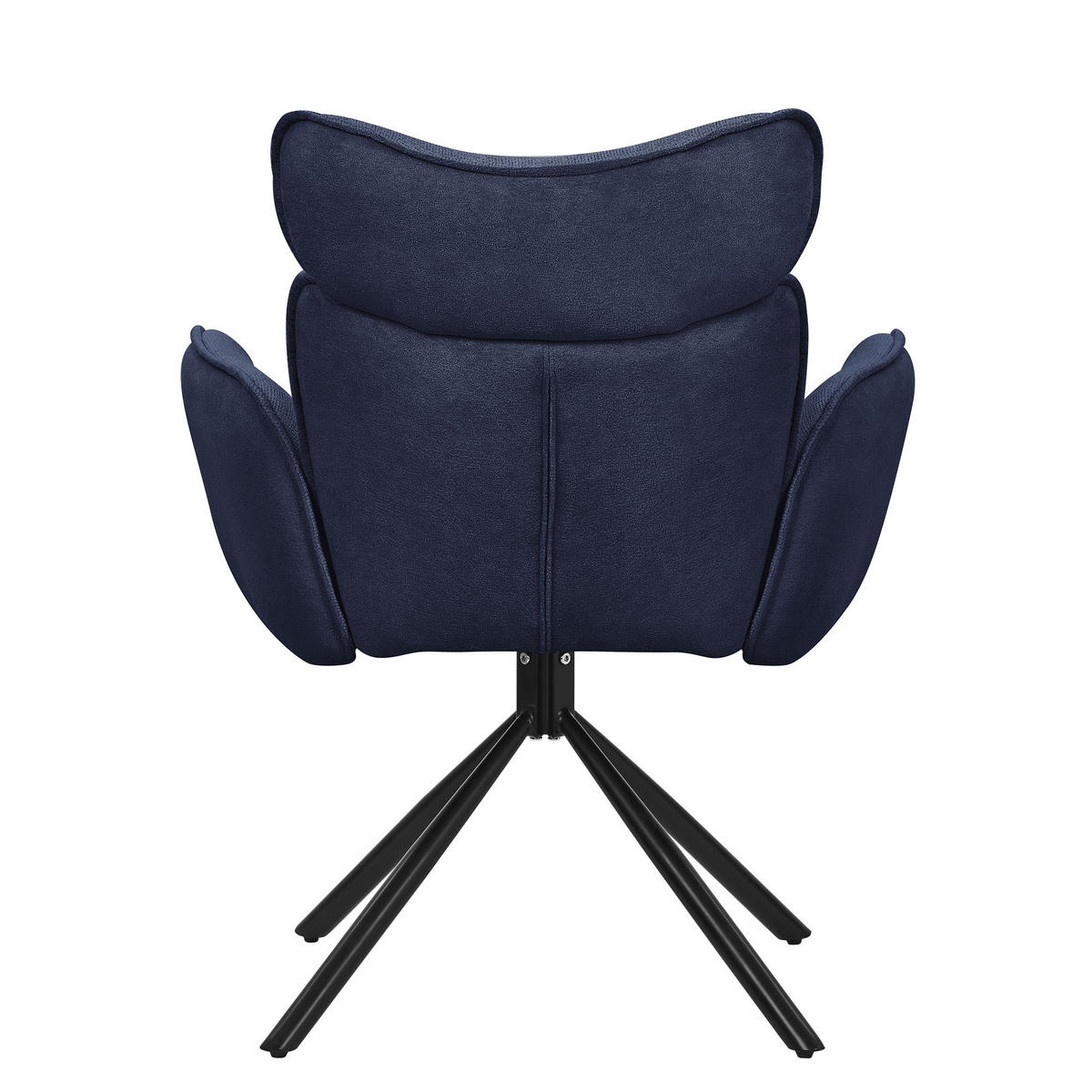 ESSZIMMERSTÜHLE 4er Set drehbar Dunkelblau mit Stoffbezug - Schwarz/Dunkelblau, Textil/Metall (63/89/68cm) - ML-DESIGN