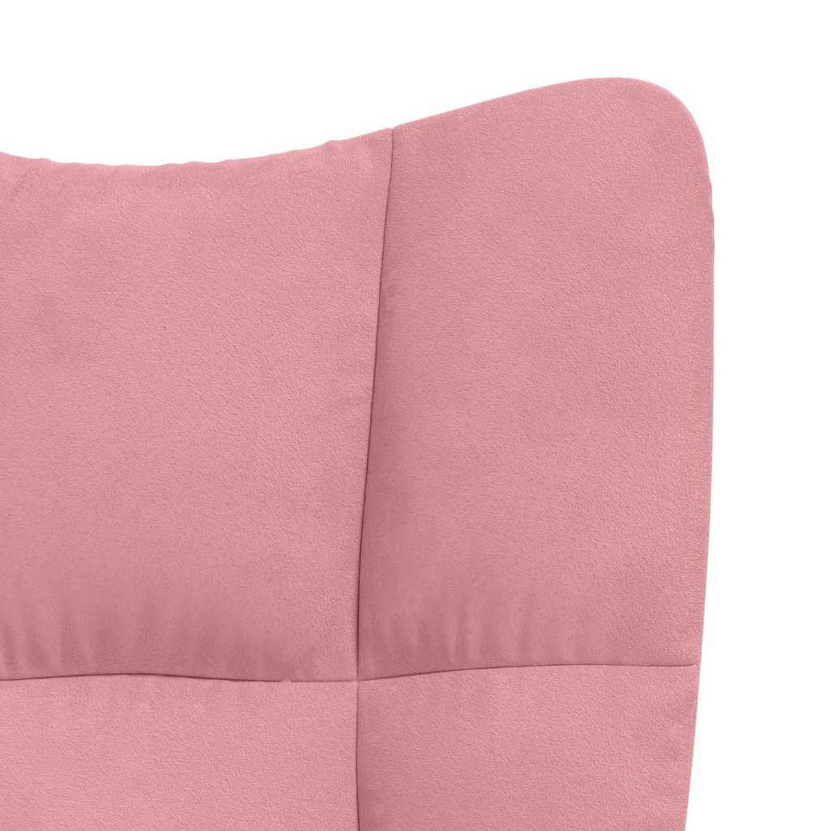 RELAXSESSEL Rosa Samt - Rosa, Naturmaterialien (69/95.5/61.5cm) - vidaXL